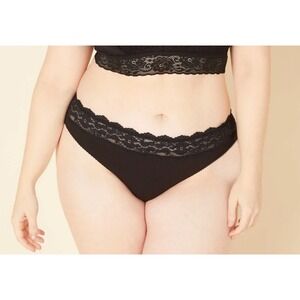 Cosabella Amore Love Low Rise Bikini Lace Waist Black Panty 2X LOVEE0521P NEW